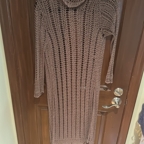 Solid Brown Casual Cardigan - Picture 2 of 2